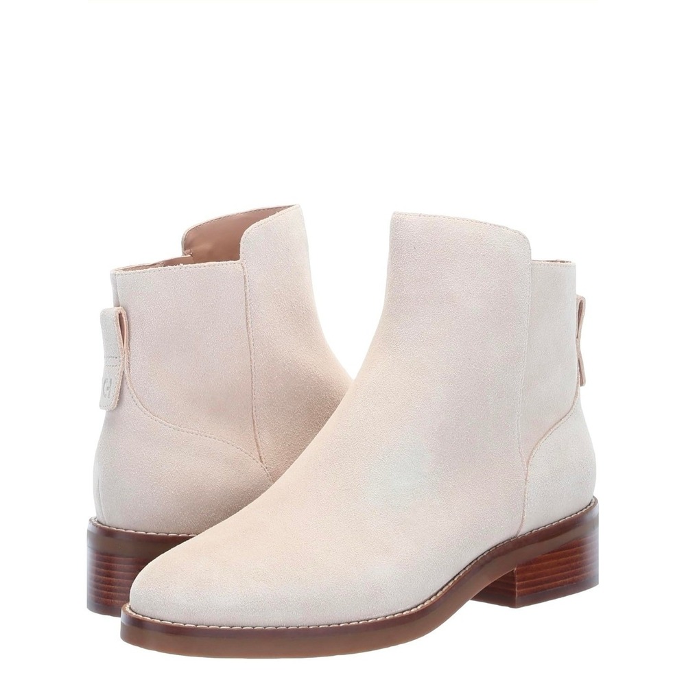 Cole‎ Haan Ramona Ankle Bootie W30875 Light Sesame Waterproof Suede Womens Sz 9B
